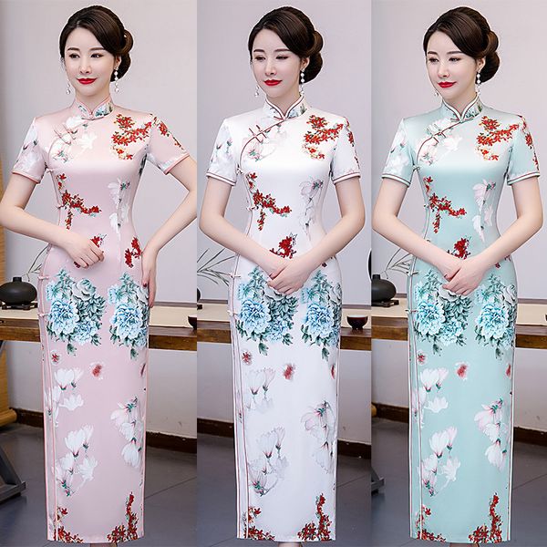 ethnic clothing chinese style mandarin collar slim long qipao print satin cheongsam classic evening party dress vestidos 4xl, Red
ethnic clothing chinese style mandarin collar slim long qipao print satin cheongsam classic evening party dress vestidos 4xl, Red