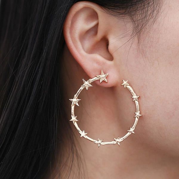 bing tu star hoop earrings for women gold silver big loop earring metal jewellery ear piercing round earings bijoux femme, Golden
bing tu star hoop earrings for women gold silver big loop earring metal jewellery ear piercing round earings bijoux femme, Golden