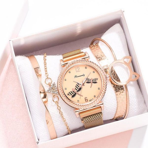 wristwatches 5pcs set women's wristwatch fashion luxury analog magnetic quartz watches ladies dragonfly stainless steel waterproof watc, Slivery;brown
wristwatches 5pcs set women's wristwatch fashion luxury analog magnetic quartz watches ladies dragonfly stainless steel waterproof watc, Slivery;brown