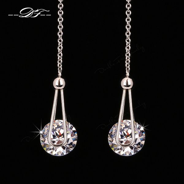 double fair 2 carat +cubic zirconia drop/dangle line earrings white/rose gold color long chain ear jewelry for women dfe684, Silver
double fair 2 carat +cubic zirconia drop/dangle line earrings white/rose gold color long chain ear jewelry for women dfe684, Silver