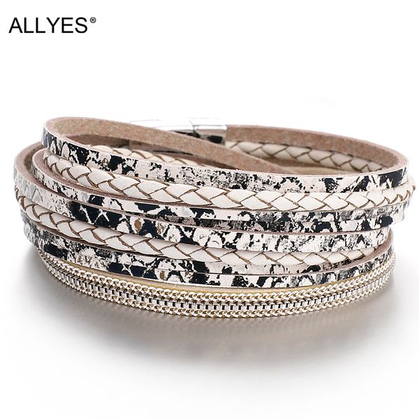 allyes snake skin leather bracelets for women fashion ladies party bohemian charm bracelet magnet female jewelry, Red;blue
allyes snake skin leather bracelets for women fashion ladies party bohemian charm bracelet magnet female jewelry, Red;blue