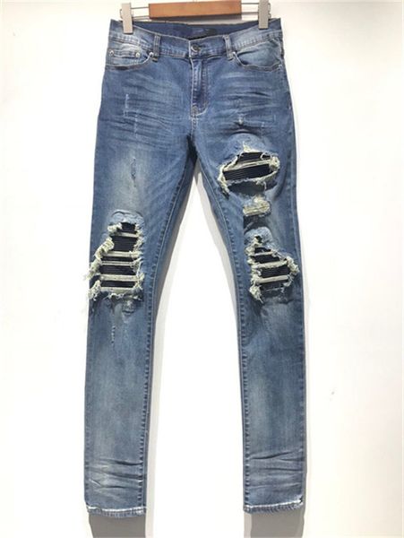 new arrivals fashion mens designer streetwear zipper casual mens slim pants high street destroyed biker denim size w29-w36, Blue
new arrivals fashion mens designer streetwear zipper casual mens slim pants high street destroyed biker denim size w29-w36, Blue