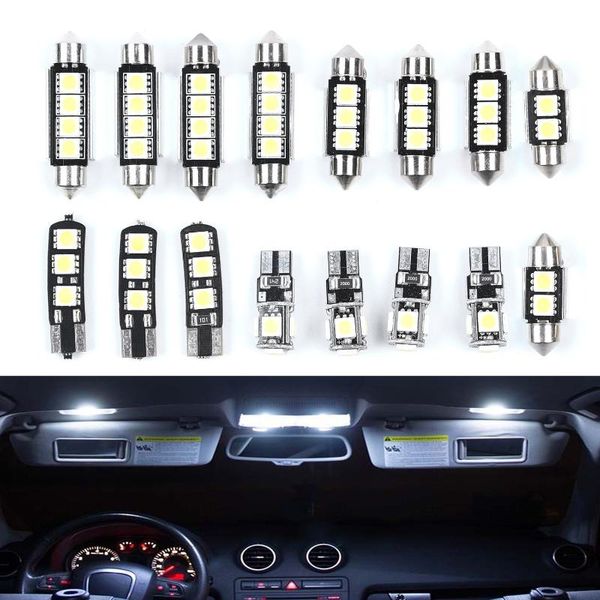 16pcs set smd canbus light led 12v interior white error super bright lamp festoon bulbs kit auto car dome parking styling
16pcs set smd canbus light led 12v interior white error super bright lamp festoon bulbs kit auto car dome parking styling
