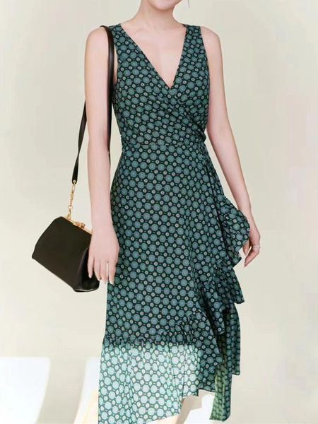 vintage print womens v-neck midi dress 2020 early autumn sleeveless wrap ruffles irregular lace-up slim long dresses, Black;gray
vintage print womens v-neck midi dress 2020 early autumn sleeveless wrap ruffles irregular lace-up slim long dresses, Black;gray