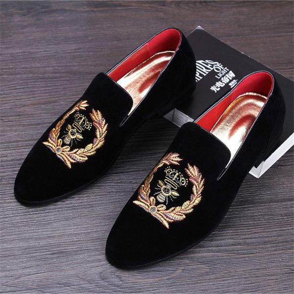 men's suede leather loafers mens casual embroidery moccasins shoes man slip-on party driving flats, Black
men's suede leather loafers mens casual embroidery moccasins shoes man slip-on party driving flats, Black