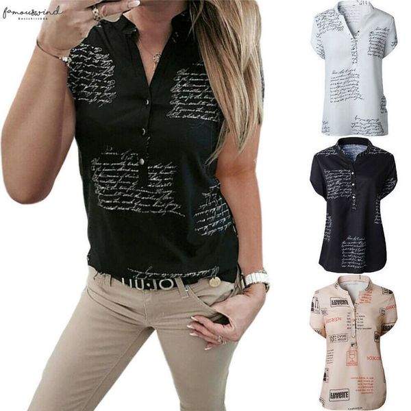 2020 fashion women v neck short sleeve blouse summer casual shirts ladies chiffon letter plain vintage soft clothes, White
2020 fashion women v neck short sleeve blouse summer casual shirts ladies chiffon letter plain vintage soft clothes, White