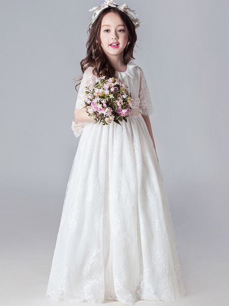 Customized Flower Girl Dress for Wedding Girls Birthday Dress Sweep Train Girls Pageant Party Dress Kids Communion Gown
Customized Flower Girl Dress for Wedding Girls Birthday Dress Sweep Train Girls Pageant Party Dress Kids Communion Gown