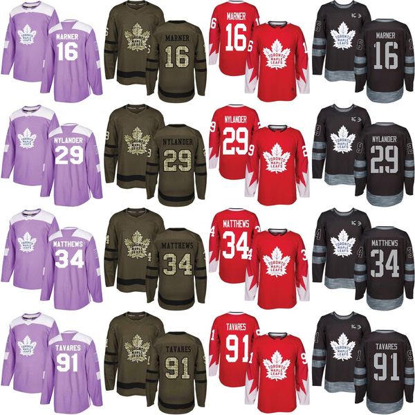91 tavares blank 29 william nylander 16 mitch marner 34 matthews toronto maple leafs hockey jersey salute to service fights cancer red, Black;red
91 tavares blank 29 william nylander 16 mitch marner 34 matthews toronto maple leafs hockey jersey salute to service fights cancer red, Black;red