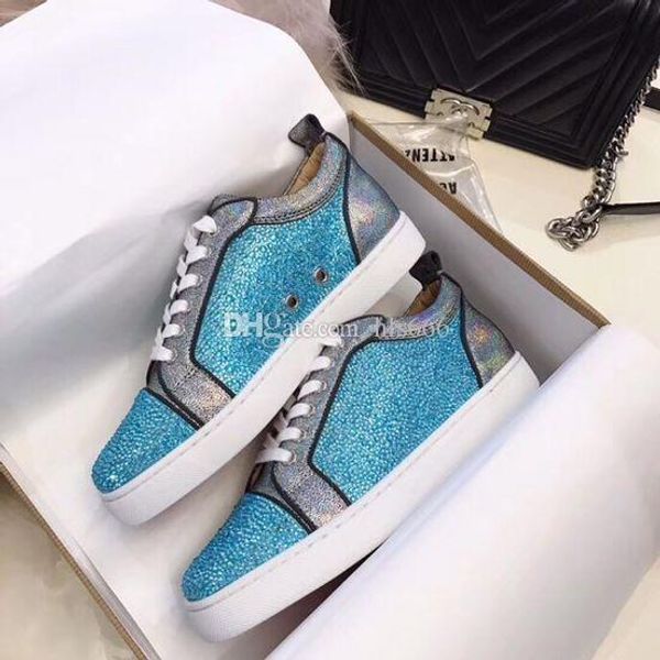 special offer 2019 suede rhinestone strass red bottom shoes men women's flat red sole shoes low sneaker lace-up casual shoes, Black
special offer 2019 suede rhinestone strass red bottom shoes men women's flat red sole shoes low sneaker lace-up casual shoes, Black