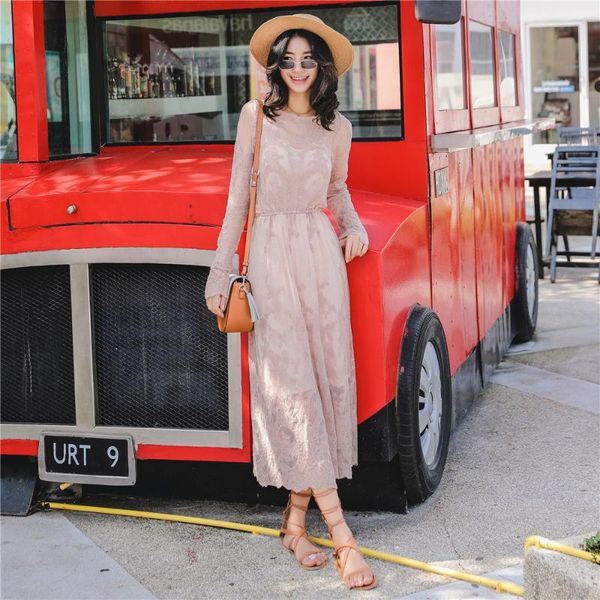 beach holiday ladies a-line o-neck spring luxury elegant lace embroidery dresses women long sleeve party women pink long dresses, White
beach holiday ladies a-line o-neck spring luxury elegant lace embroidery dresses women long sleeve party women pink long dresses, White
