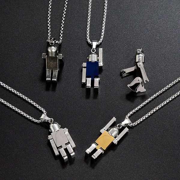 hip-hop robot necklace stainless steel for men women punk movable creative korean necklace, Silver
hip-hop robot necklace stainless steel for men women punk movable creative korean necklace, Silver