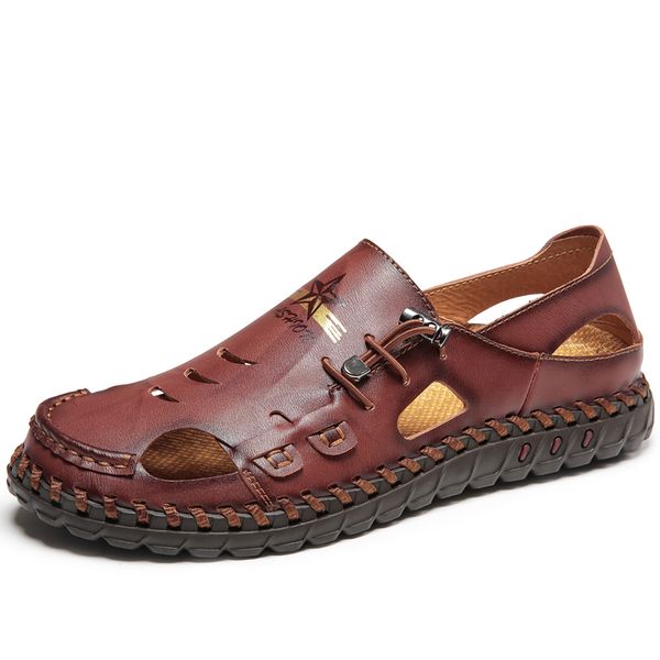 men's sandals handwork summer mens shoes casual shoes comfortable breathable leather sandals outdoor men's sneakers size 38-48, Black
men's sandals handwork summer mens shoes casual shoes comfortable breathable leather sandals outdoor men's sneakers size 38-48, Black