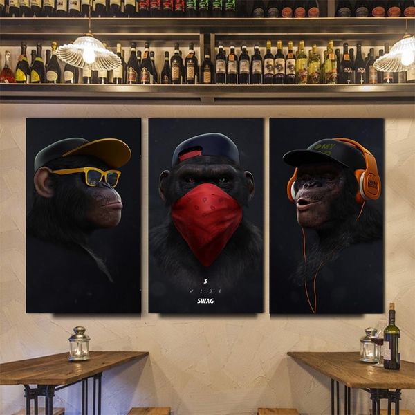 3 panels funny thinking monkey with headphone wall art canvas oil painting animal posters pictures canvas prints for living room decor
3 panels funny thinking monkey with headphone wall art canvas oil painting animal posters pictures canvas prints for living room decor