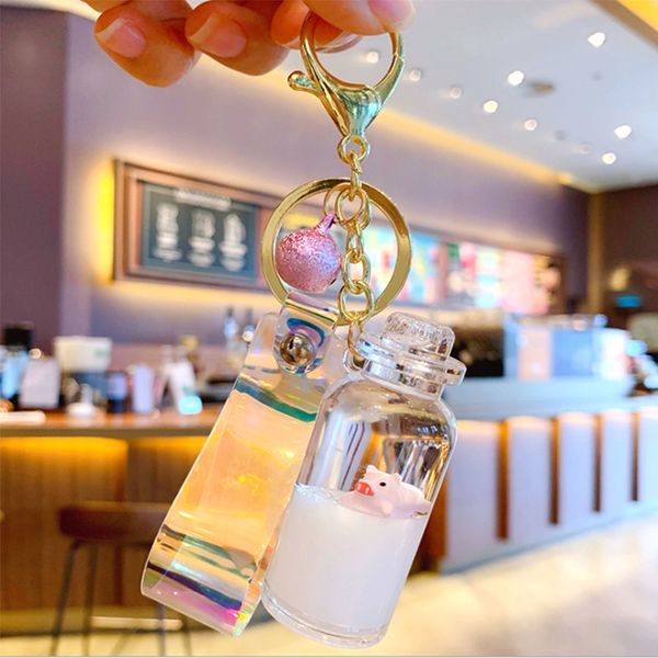 new 1pcs acrylic animal floating bottle keychain simulation milk quicksand liquid bottle keyring key jewelry accessories gift, Silver
new 1pcs acrylic animal floating bottle keychain simulation milk quicksand liquid bottle keyring key jewelry accessories gift, Silver