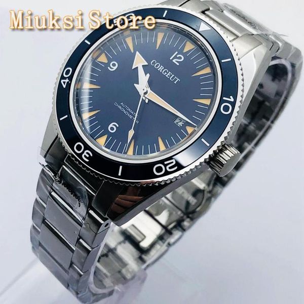 corgeut men's luxury casual business watch sapphire crystal ceramic bezel blue dial date waterproof men's automatic watch, Slivery;brown
corgeut men's luxury casual business watch sapphire crystal ceramic bezel blue dial date waterproof men's automatic watch, Slivery;brown