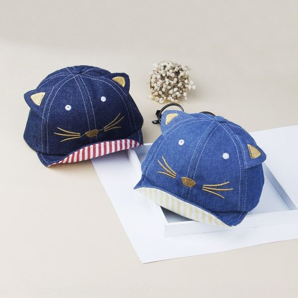 autumn children's denim soft eaves embroidered cute kitty cornice cap cornice cap baby hat 1-2 years old hat, Yellow
autumn children's denim soft eaves embroidered cute kitty cornice cap cornice cap baby hat 1-2 years old hat, Yellow