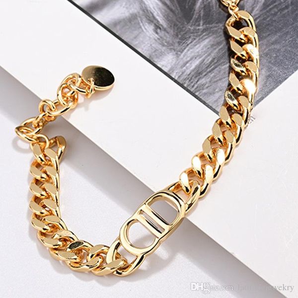 luxury jewelry women designer necklace gold thick chains chokers necklace with letter d logo fashion clavicle chain necklace and bracelets, Golden;silver
luxury jewelry women designer necklace gold thick chains chokers necklace with letter d logo fashion clavicle chain necklace and bracelets, Golden;silver
