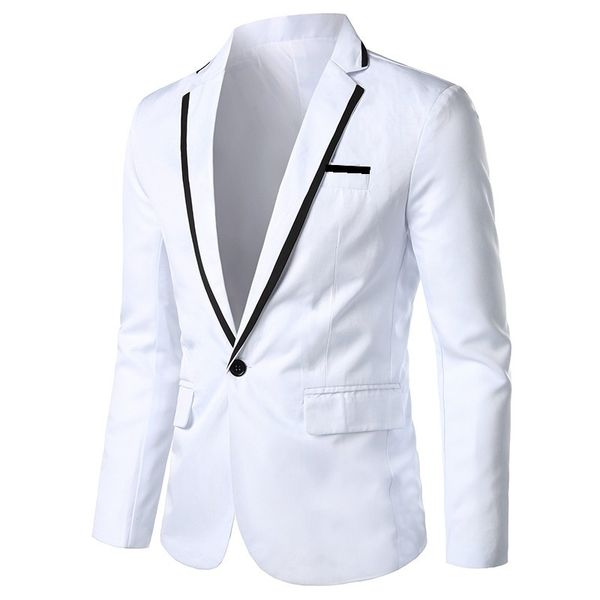 stylish men's casual slim fit formal one button suit blazer coat jacket new plus size, White;black
stylish men's casual slim fit formal one button suit blazer coat jacket new plus size, White;black