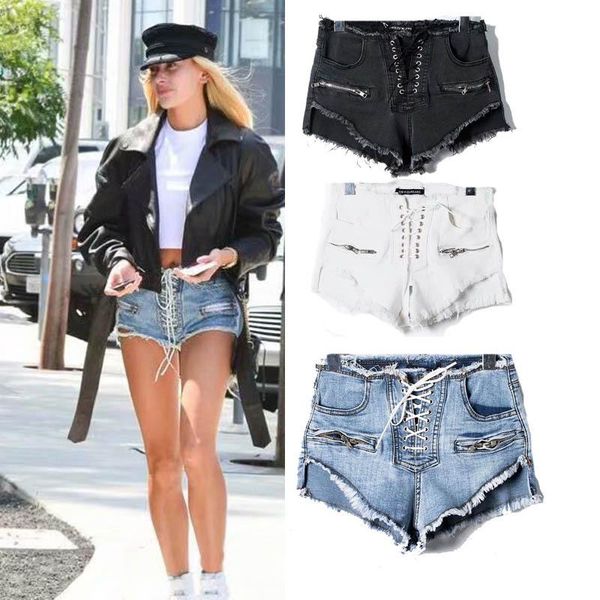 2020 summer short pants jeans lace-up woman trouser high waist jeans woman shorts, Blue
2020 summer short pants jeans lace-up woman trouser high waist jeans woman shorts, Blue