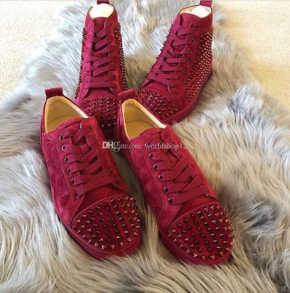 wine-red spiked velvet trainers red bottom suede mens shoes low cut crystal studded trainers luxe-brand red soles flats wholesale ship, Black
wine-red spiked velvet trainers red bottom suede mens shoes low cut crystal studded trainers luxe-brand red soles flats wholesale ship, Black