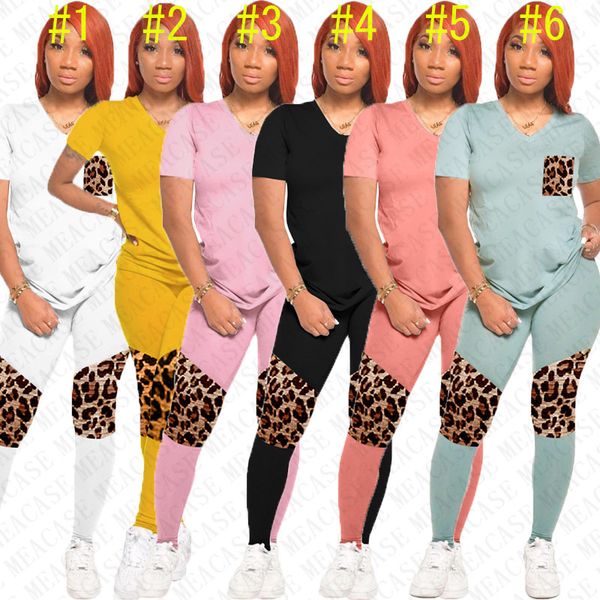 women two pieces outfits designer leopard patchwork color print v-neck short sleeves t shirt pants leggings tracksuit sports suit d72702, White
women two pieces outfits designer leopard patchwork color print v-neck short sleeves t shirt pants leggings tracksuit sports suit d72702, White