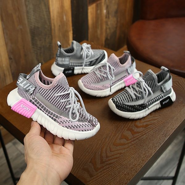 girls' sports korean style children's flying woven mesh sports coconut running shoes boys' parent-child coconut shoes, Black 
girls' sports korean style children's flying woven mesh sports coconut running shoes boys' parent-child coconut shoes, Black