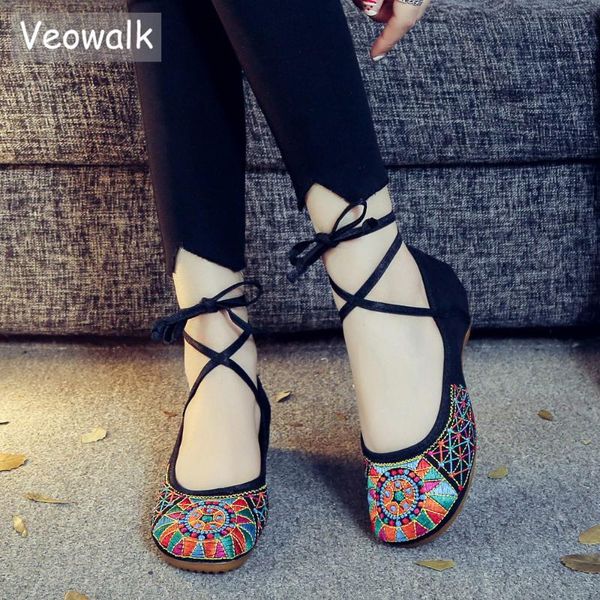 veowalk handmade fashion vintage women's old peking ballet flats ladies embroidery soft sole lace-up casual shoes zapatos mujer, Black
veowalk handmade fashion vintage women's old peking ballet flats ladies embroidery soft sole lace-up casual shoes zapatos mujer, Black