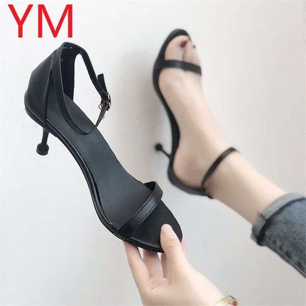 2020 women sandals open toe summer shoes with 7cm high heels sandals female plus size 40 thin heel shoes woman sandalias mujer, Black 
2020 women sandals open toe summer shoes with 7cm high heels sandals female plus size 40 thin heel shoes woman sandalias mujer, Black