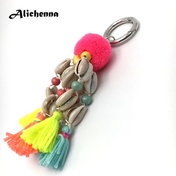boho colour pompom tassel pendant keychain statement vintage classic shell beads bag charm pendants gifts for friend, Silver
boho colour pompom tassel pendant keychain statement vintage classic shell beads bag charm pendants gifts for friend, Silver