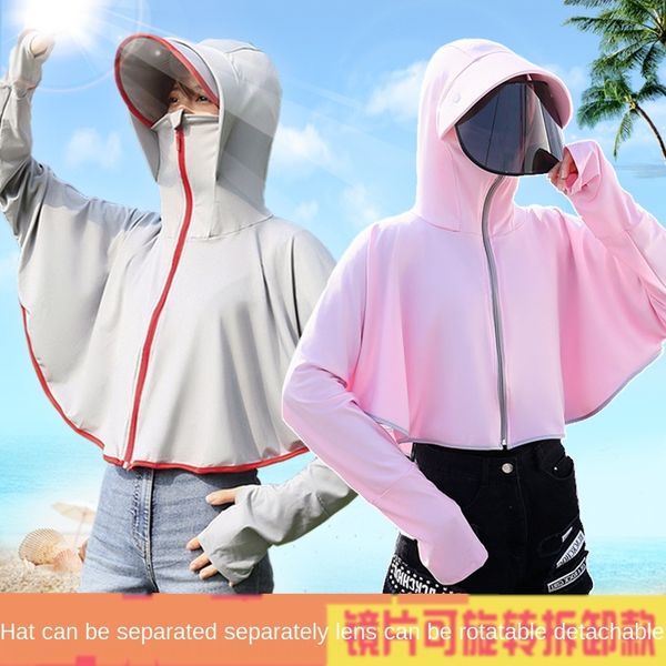 l1h1x sun protection clothing bicycle sunscreen clothes bicycle female battery car windshield shawl cycling sun protection clothing hat two, Blue;gray
l1h1x sun protection clothing bicycle sunscreen clothes bicycle female battery car windshield shawl cycling sun protection clothing hat two, Blue;gray