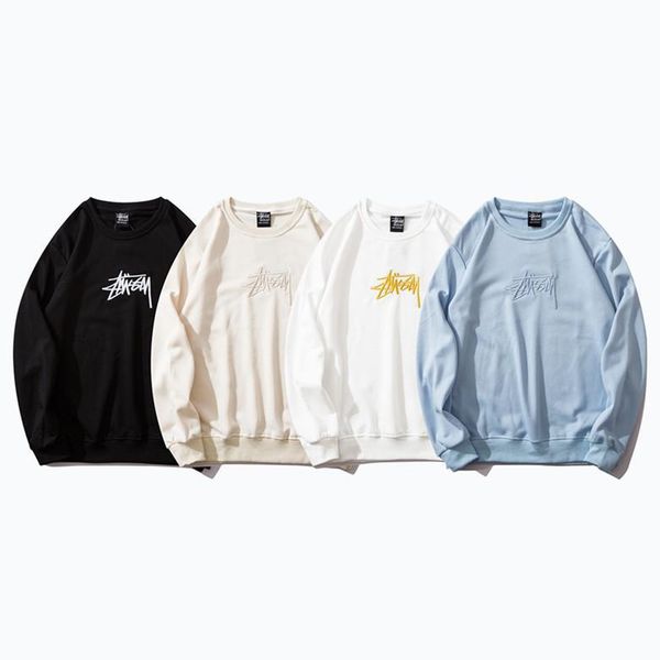 men fashion streetwearstussy embroidered loose round neck long sleeve pullover sweater, Black
men fashion streetwearstussy embroidered loose round neck long sleeve pullover sweater, Black