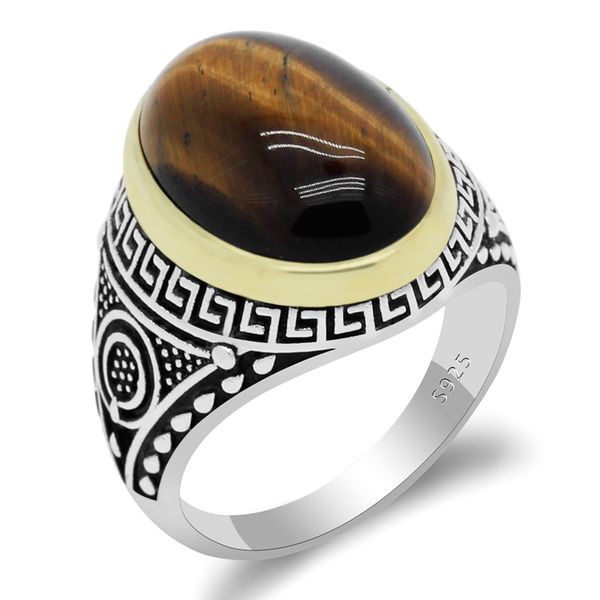 natural tiger eye stone ring for men 925 sterling silver big oval stone rings for men domineeringturkey silver fine jewelry, Golden;silver 
natural tiger eye stone ring for men 925 sterling silver big oval stone rings for men domineeringturkey silver fine jewelry, Golden;silver