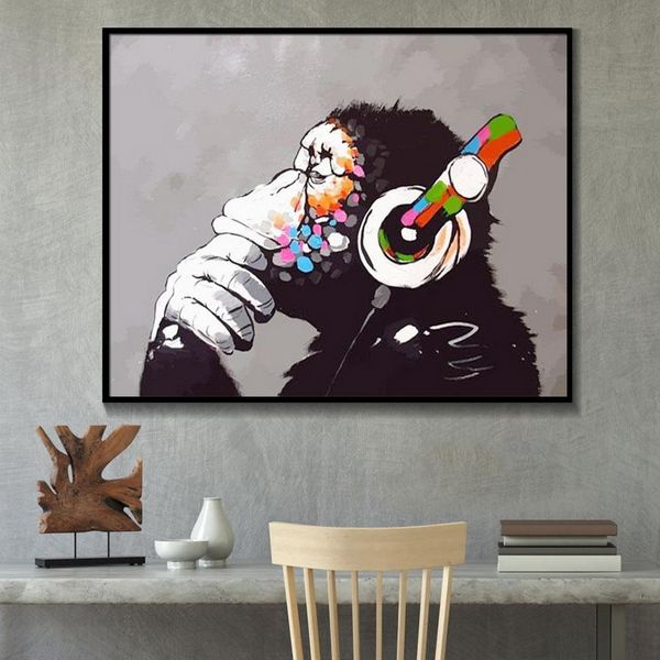 обезьяна с наушники wall art canvas art картина смешные граффити животных плакат печать street art mural стене рисунок домашнее украшение
обезьяна с наушники wall art canvas art картина смешные граффити животных плакат печать street art mural стене рисунок домашнее украшение