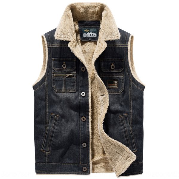 season men's casual denim with vest lamb fleece waistcoat multi-pocket cotton vest dad coat 9963, Black;white
season men's casual denim with vest lamb fleece waistcoat multi-pocket cotton vest dad coat 9963, Black;white