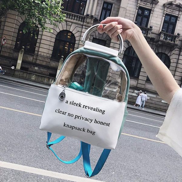 jelly candy color schoolbag for teenage girls printing letter clear transparent backpack leather women student fashion book bag
jelly candy color schoolbag for teenage girls printing letter clear transparent backpack leather women student fashion book bag