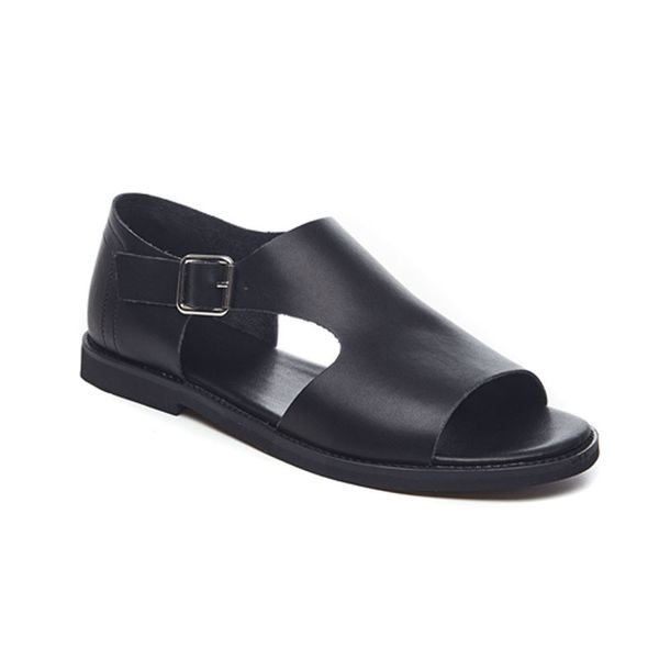 men 2020 new summer real leather gladiator sandals buckle strap open-toed beach slippers mens breathable antiskid slides, Black
men 2020 new summer real leather gladiator sandals buckle strap open-toed beach slippers mens breathable antiskid slides, Black