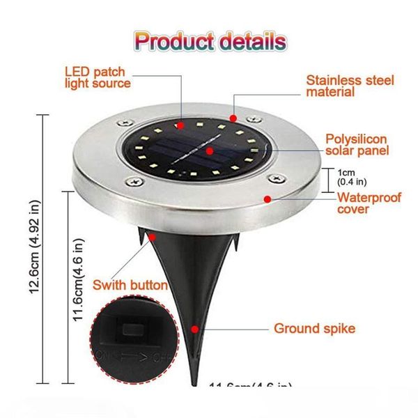 solar powered 16 led lighting waterproof buried ground underground light for outdoor path garden lawn landscape decoration lamp
solar powered 16 led lighting waterproof buried ground underground light for outdoor path garden lawn landscape decoration lamp