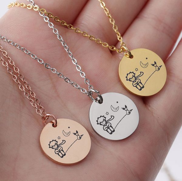 the little prince necklace with under the moon stainless steel necklace special fairy tale wanderlust jewelry gifs, Silver
the little prince necklace with under the moon stainless steel necklace special fairy tale wanderlust jewelry gifs, Silver