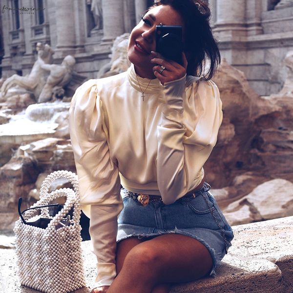 satin turtleneck fashion women blouse autumn 2020 puff long sleeve silk backless crop bow tie back womens shirt, White
satin turtleneck fashion women blouse autumn 2020 puff long sleeve silk backless crop bow tie back womens shirt, White