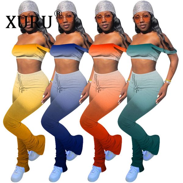 xuru european and american women's gradient jumpsuit two piece set new jumpsuit set, Black;white
xuru european and american women's gradient jumpsuit two piece set new jumpsuit set, Black;white