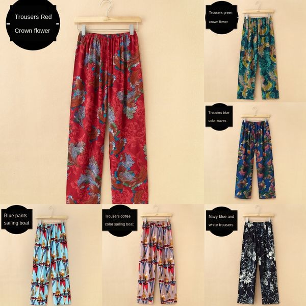 hgfjm spring and summer women's trousers home clothes moms wear middle-aged and elderly thin cotton artificial cotton washed cloth paja, Blue;red
hgfjm spring and summer women's trousers home clothes moms wear middle-aged and elderly thin cotton artificial cotton washed cloth paja, Blue;red