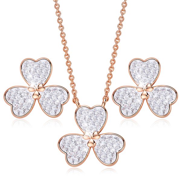 classical african women earring necklace jewelry set brass crystal clover style, Silver
classical african women earring necklace jewelry set brass crystal clover style, Silver