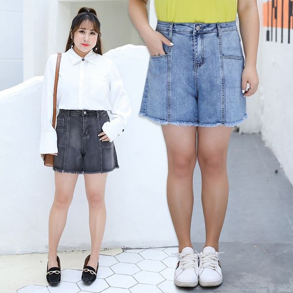 2020 large size women's micro elastic denim shorts 200kg fat mm burrs high waist 10094 jeans and jeansshorts and jeans, Blue
2020 large size women's micro elastic denim shorts 200kg fat mm burrs high waist 10094 jeans and jeansshorts and jeans, Blue