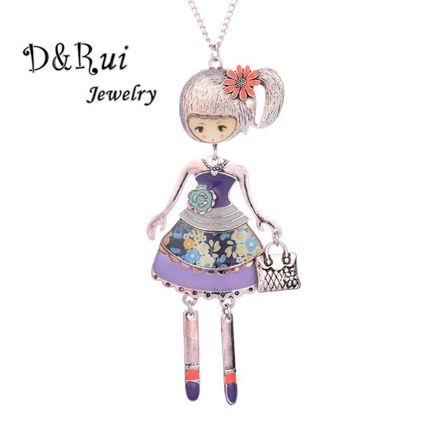 dance doll necklace pendant lovely girl wear dress bag charms collar jewelry long sweater chain women fashion charm jewelry 2020, Silver
dance doll necklace pendant lovely girl wear dress bag charms collar jewelry long sweater chain women fashion charm jewelry 2020, Silver