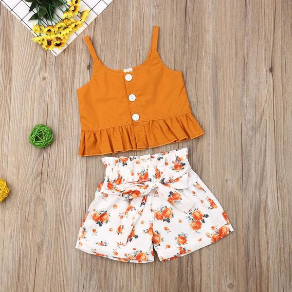 6m-4years toddler kids baby girls 2pcs clothing set sling solid color vest +flower printed wide leg shorts summer clothes, White
6m-4years toddler kids baby girls 2pcs clothing set sling solid color vest +flower printed wide leg shorts summer clothes, White