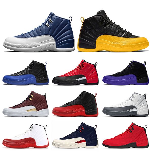 mens 12s jumpman 12 basketball shoes 2020 new stone blue university gold 12 mens trainers reverse flu game retro dark concord sport sneakers, White;red
mens 12s jumpman 12 basketball shoes 2020 new stone blue university gold 12 mens trainers reverse flu game retro dark concord sport sneakers, White;red