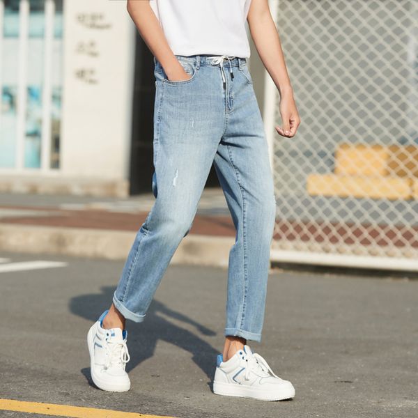 semir summer jeans men 2020 new comfortable drawstring waist jogging cropped pants trendy hole pants, Blue
semir summer jeans men 2020 new comfortable drawstring waist jogging cropped pants trendy hole pants, Blue