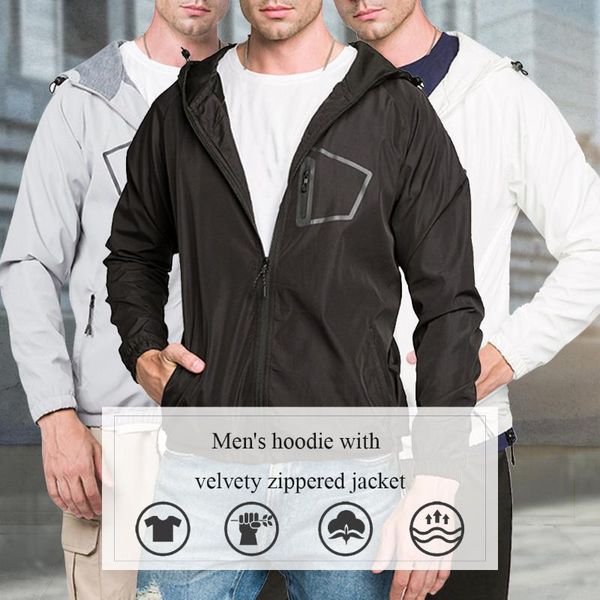 running jackets men's solid color jacket long sleeve fashion zipper cardigan sweatshirt with pocket, Black;red
running jackets men's solid color jacket long sleeve fashion zipper cardigan sweatshirt with pocket, Black;red