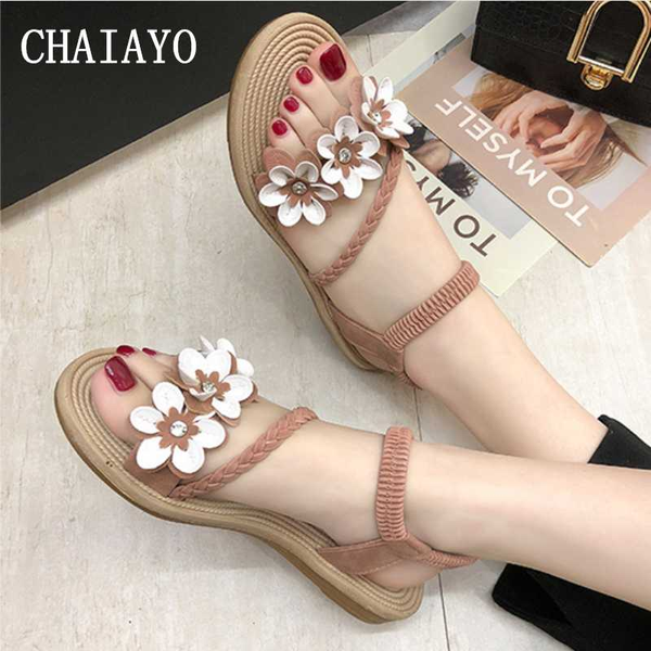 women's sandals 2020 new ladies flower weave open toe flatform female sandals casual pu leather elastic band beach women's shoes, Black
women's sandals 2020 new ladies flower weave open toe flatform female sandals casual pu leather elastic band beach women's shoes, Black