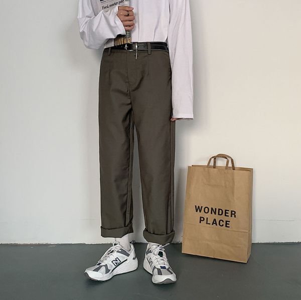 2020 spring and autumn new youth popular men's loose solid color korean style trousers fashion casual wild straight-leg pants, White;black
2020 spring and autumn new youth popular men's loose solid color korean style trousers fashion casual wild straight-leg pants, White;black